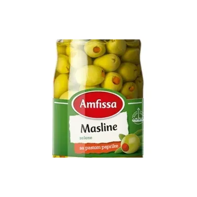 Masline zelene sa paprikom 680g amfissa