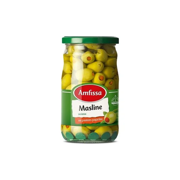 Masline zelene sa paprikom 680g amfissa