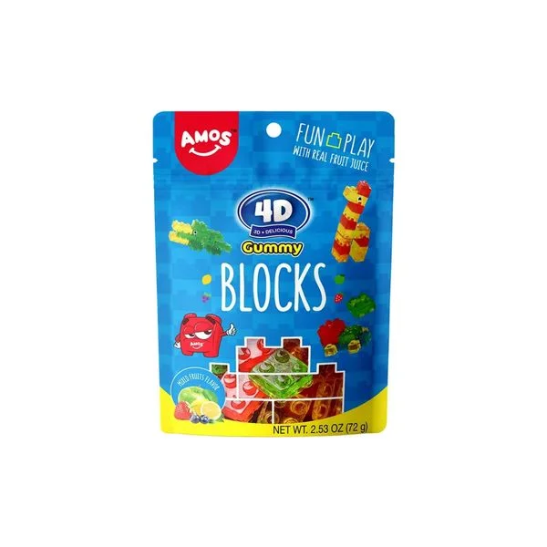 Bombone gummy amos 4d blocks 72gr