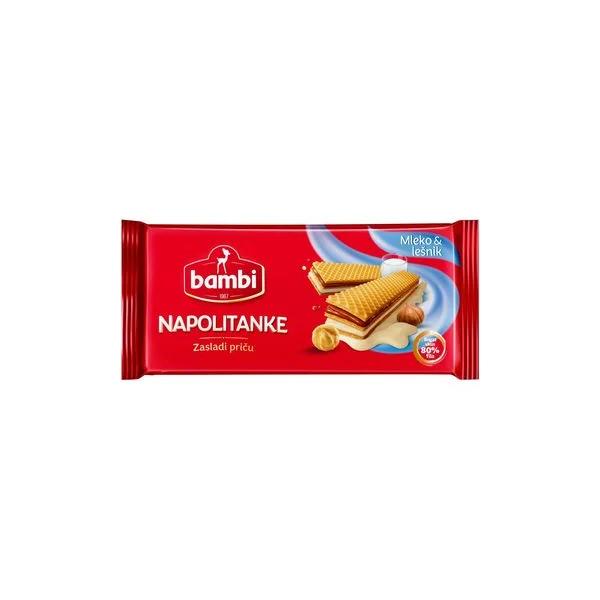 Keks napolitanka Bambi mleko i lešnik 185g