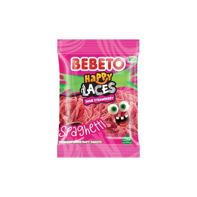 Gumene bombone spaghetti strawberry 80g bebeto