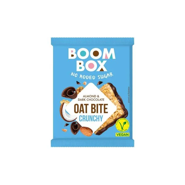 Ovsena pločica kokos, badem i tamna čokolada 20g boom box