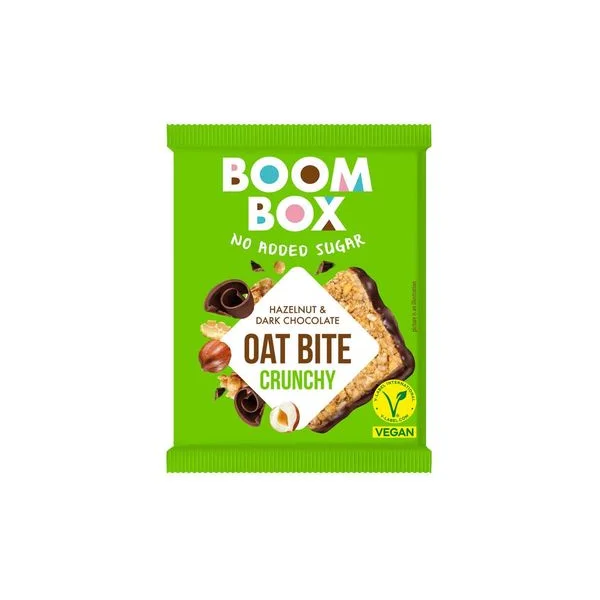 Ovsena pločica lešnik i tamna čokolada 20g boom box 20g