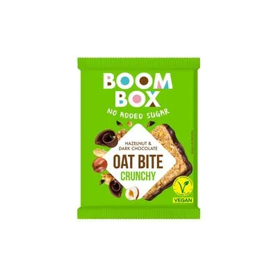 Ovsena pločica lešnik i tamna čokolada 20g boom box 20g