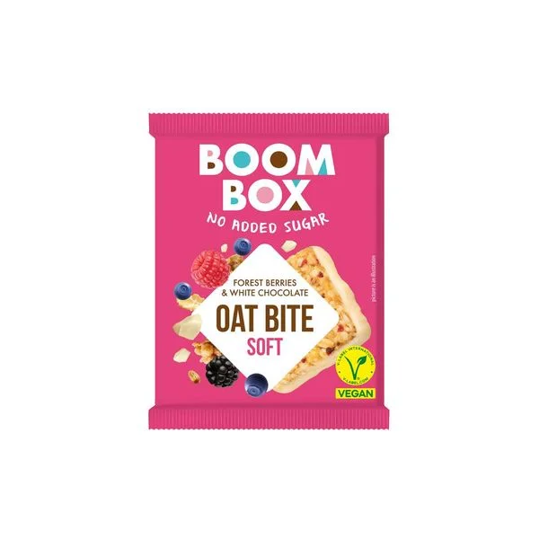Ovsena pločica šumsko voće i bela čokolada 20g boom box