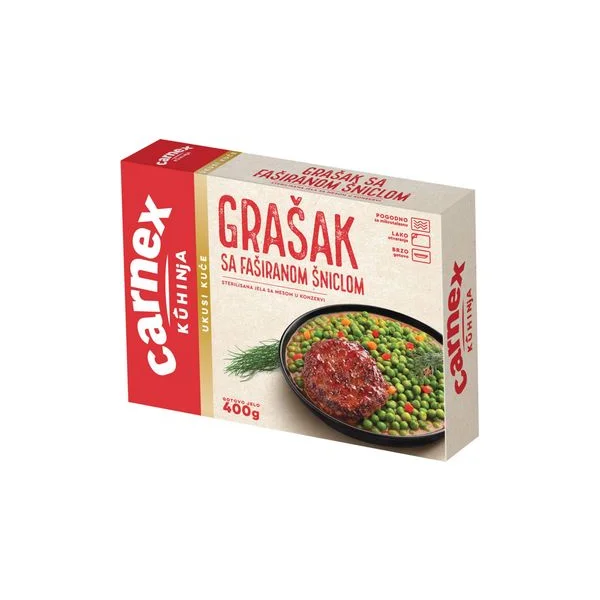 Grašak sa faširanom šniclom 400g Carnex