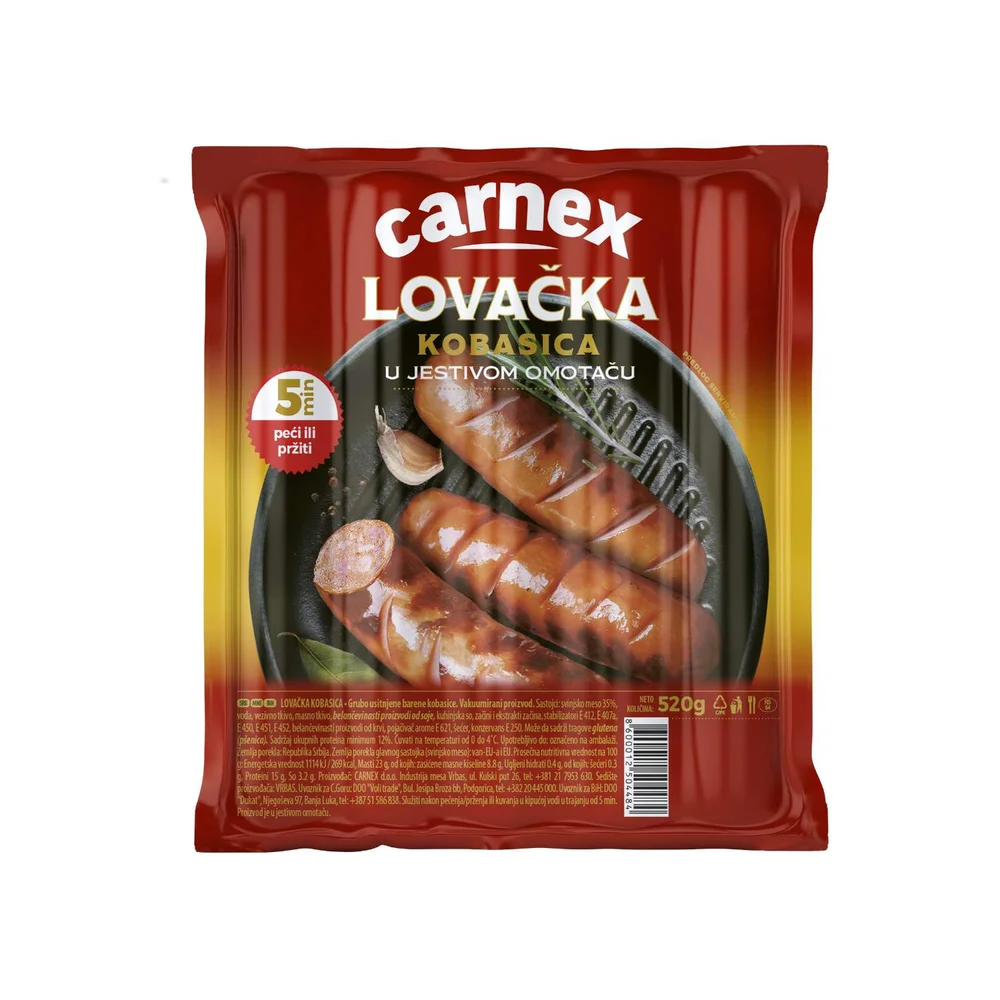 KOBASICA LOVACKA 520g-CARNEX