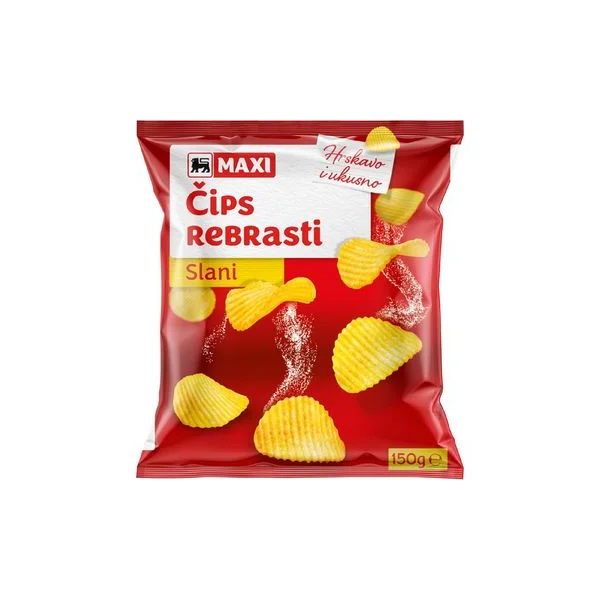 Cips rebrasti slani Maxi 150g