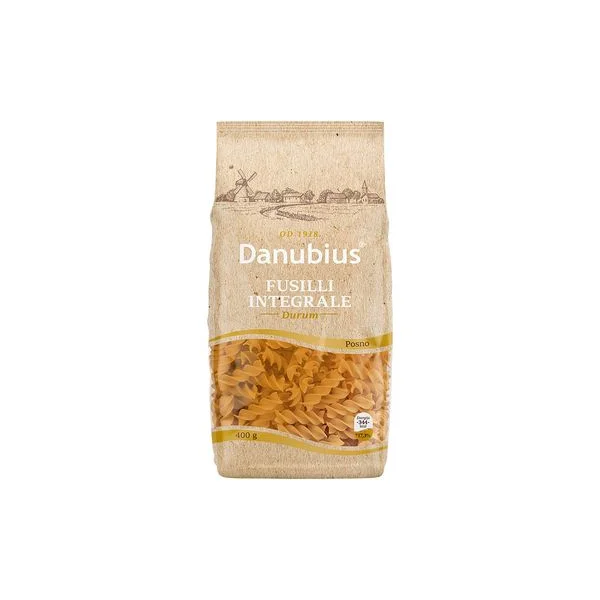 Testenina fusilli integrale 400gr Danubius