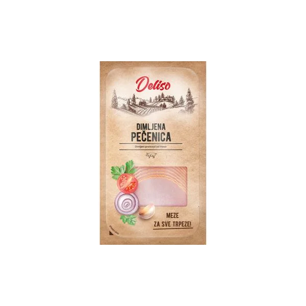 Pečenica dimljena slajs 100g Deliso