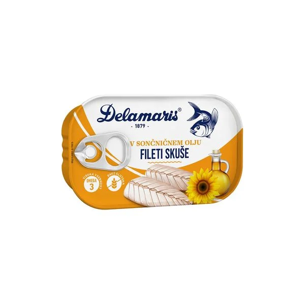 Skuša file biljno ulje 125g delama