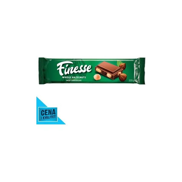 Čokolada celi lešnik 220g Finesse
