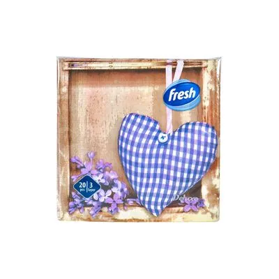 Salveta srce jorgovan 20/1 33x33 troslojna Fresh