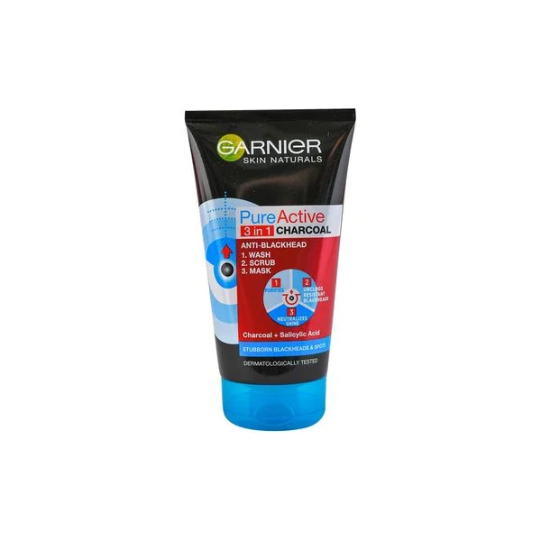 Gel za lice pa black charcoal 3in1 200ml garnier