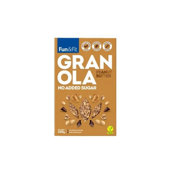 Granola kikiriki puter 330g Fun&fit