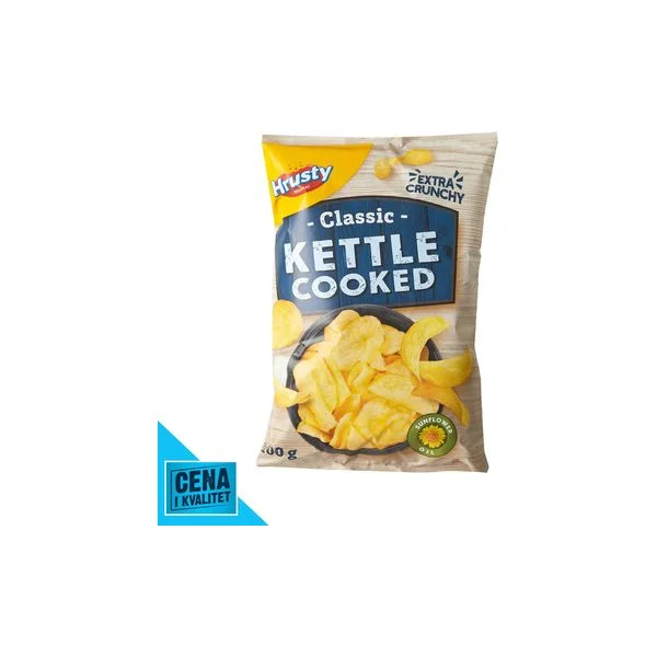 Čips slani hand cooked 100g Hrusty