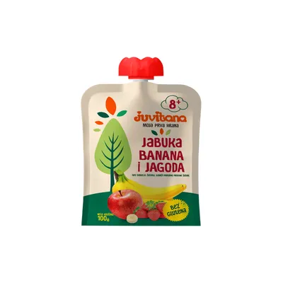 Vocna kasica jabuka banana jagoda 100gr pouch juvitana