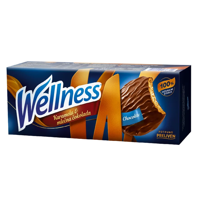 Keks Bambi wellness sa karamelom preliven mlečnom čokoladom 185g