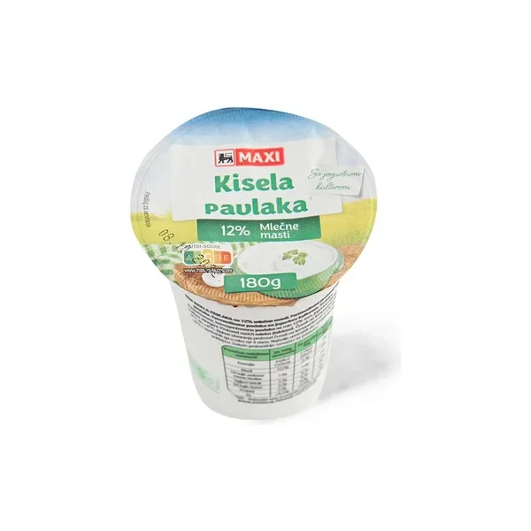 Kisela pavlaka 12%mm Maxi 180g
