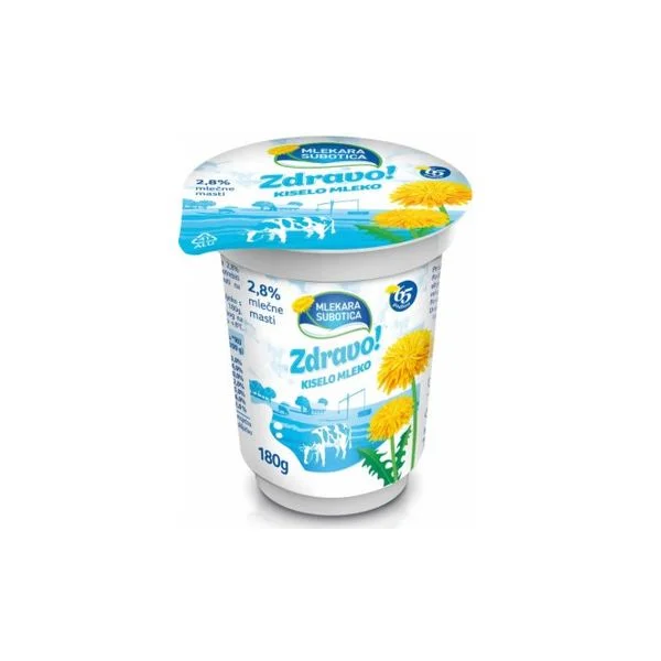 Kiselo mleko Zdravo 2,8%mm 180g čaša