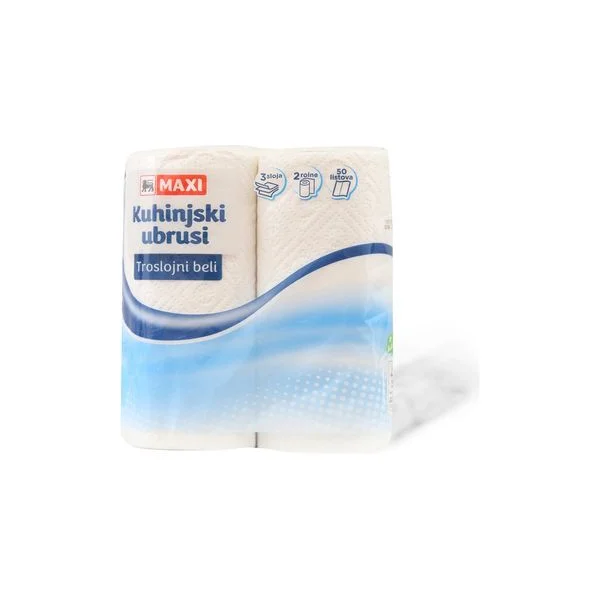 Kuhinjski ubrus beli Maxi 3sl 2/1