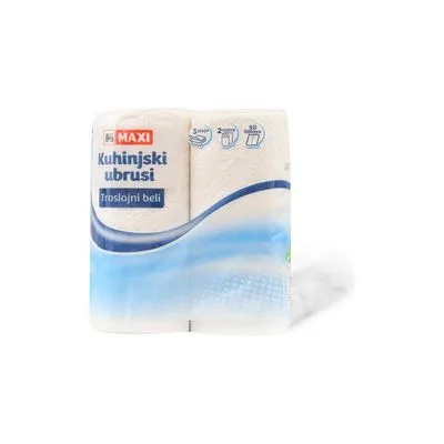 Kuhinjski ubrus beli Maxi 3sl 2/1