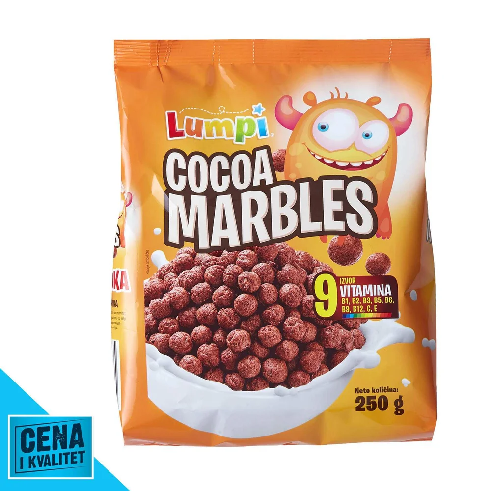 Pahuljice choco marbles 250g Lumpi