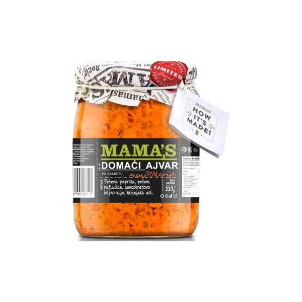Ajvar pecene crvene paprike blagi 550gr mama s