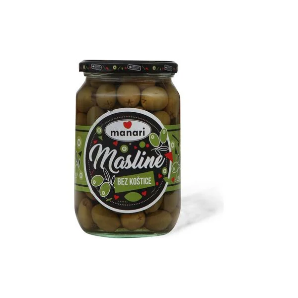 Masline zelene bez kostice Manari 680g