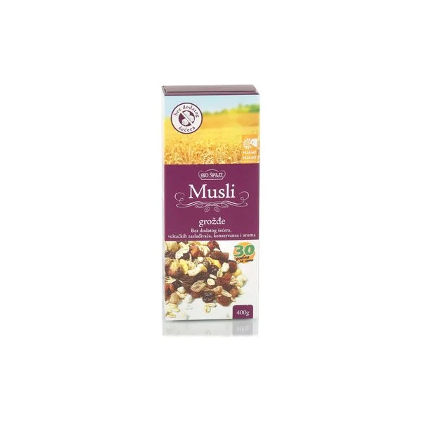Musli bez šećera grožđe biošpajz 400g