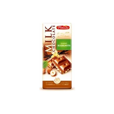 Čokolada mlečna sa seckanim lešnikom Pobeda 100g