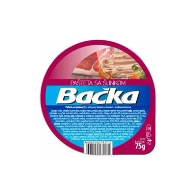 Pašteta sa šunkom Bačka 75g