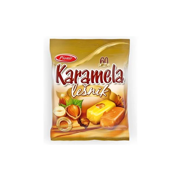 Karamela lešnik 100g Pionir