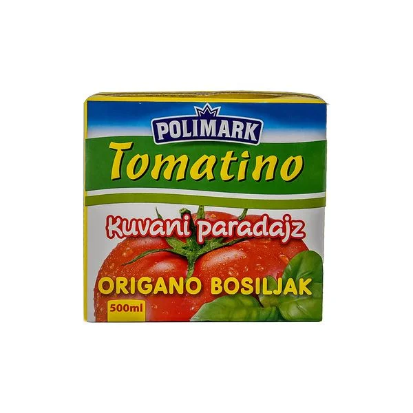 Tomatino kuvani paradajz origano/bosiljak 500ml polimark