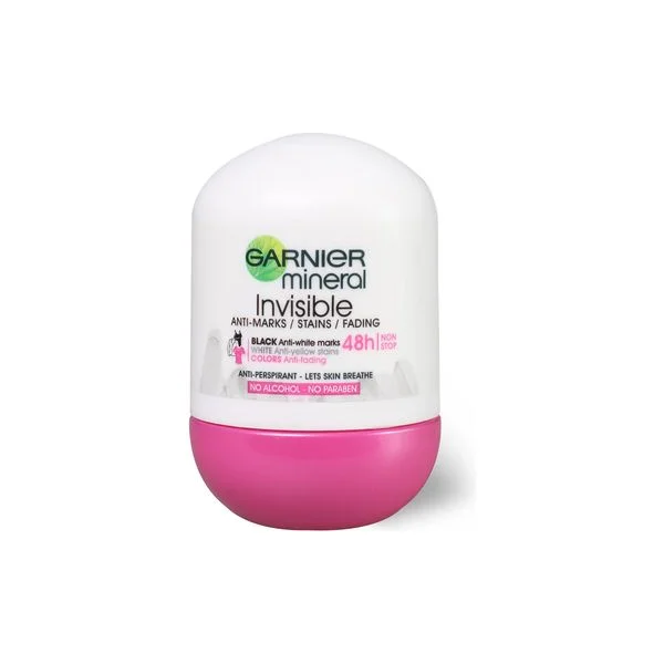 Deo rollon garnier inv.black&w.floral 50ml