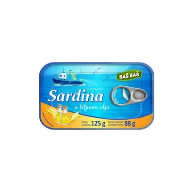 Sardine u biljnom ulju baš baš 125g