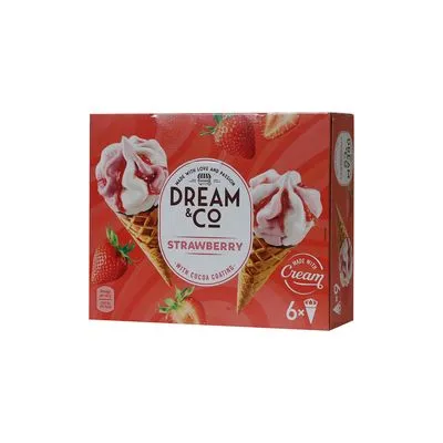 Sladoled jagoda kornet DC 6x110ml