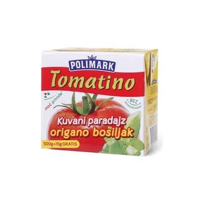 Tomatino kuvani paradajz origano/bosiljak 500ml polimark