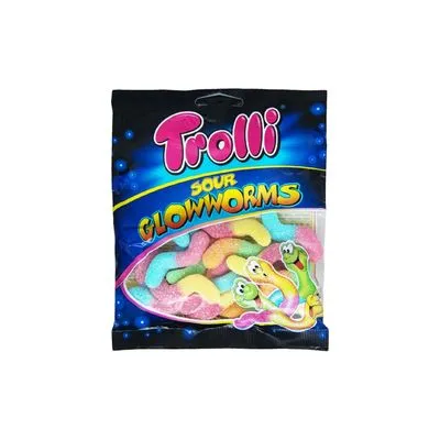 Gumene bombone sour glowworms 100g trolli