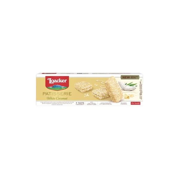 Vafl beli kokos 100g Loacker