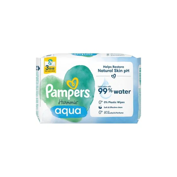 Vlažne maramice baby aqua Pampers 3x48